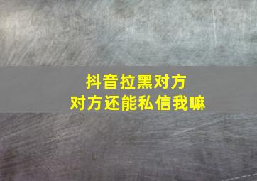 抖音拉黑对方 对方还能私信我嘛